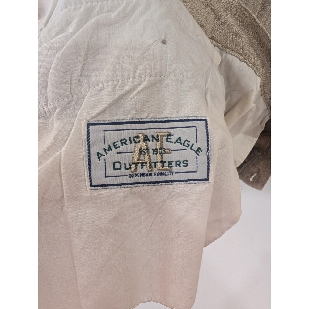 American Eagle Outfitters Men's 100% Linen Beige Dress Pants 38W 32L - Picture 4 of 6